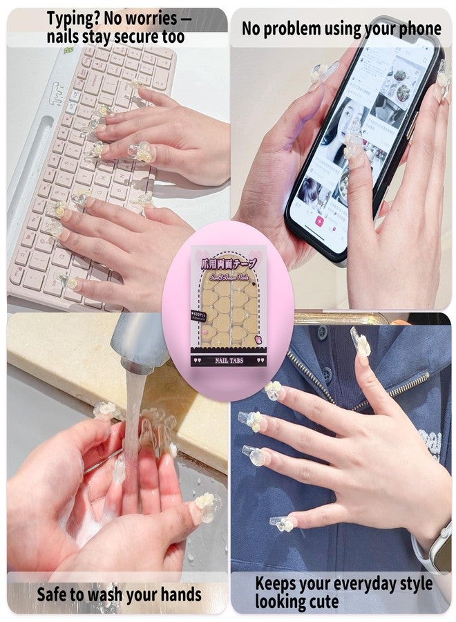 Sun&Beam Nails False Nail Jelly Glue for Press on Nails Gel Stickers Double Sided Bonding Adhesive Tabs for Woman Girl 0.3mm Ultra Thin Extra Sticky Clear Waterproof Breathable 25 Pcs - Image 4